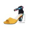 Fashion High Heel Sandals Plus Size Mix Color Peep Toe Shoes Women Vintage Summer Cover Heel Sandal Ladies Fashion Thick Sole Sandals