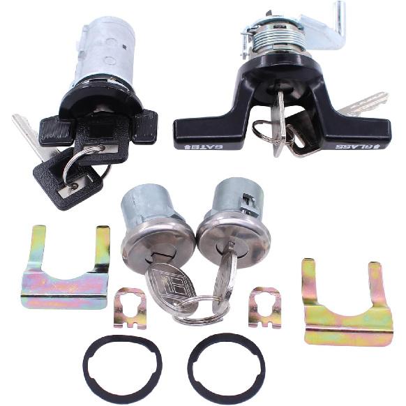 MOTOKU Ignition Switch Front Door Tailgate Lock Cylinder Set for Chevy C10 C20 C30 K10 K20 K30 Blazer S10 1979-1994