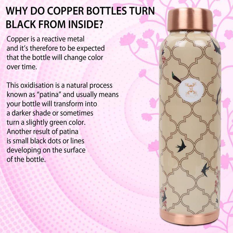 Elevate Your Hydration Game Pure Copper Water Bottle - Joint Less, Leak Proof (950ml)