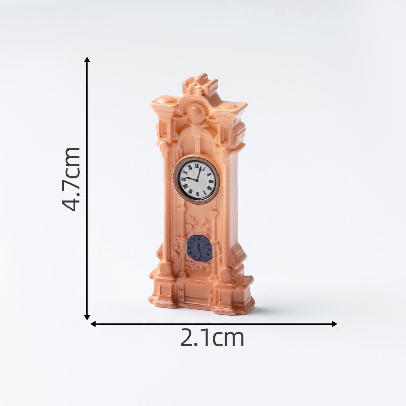 1/8 szt. Akcesoria do domku dla lalek 1:12 Domek dla lalek Miniaturowy zegar ścienny Europejski Vintage Zegar Model mebla Dekoracja Zabawka