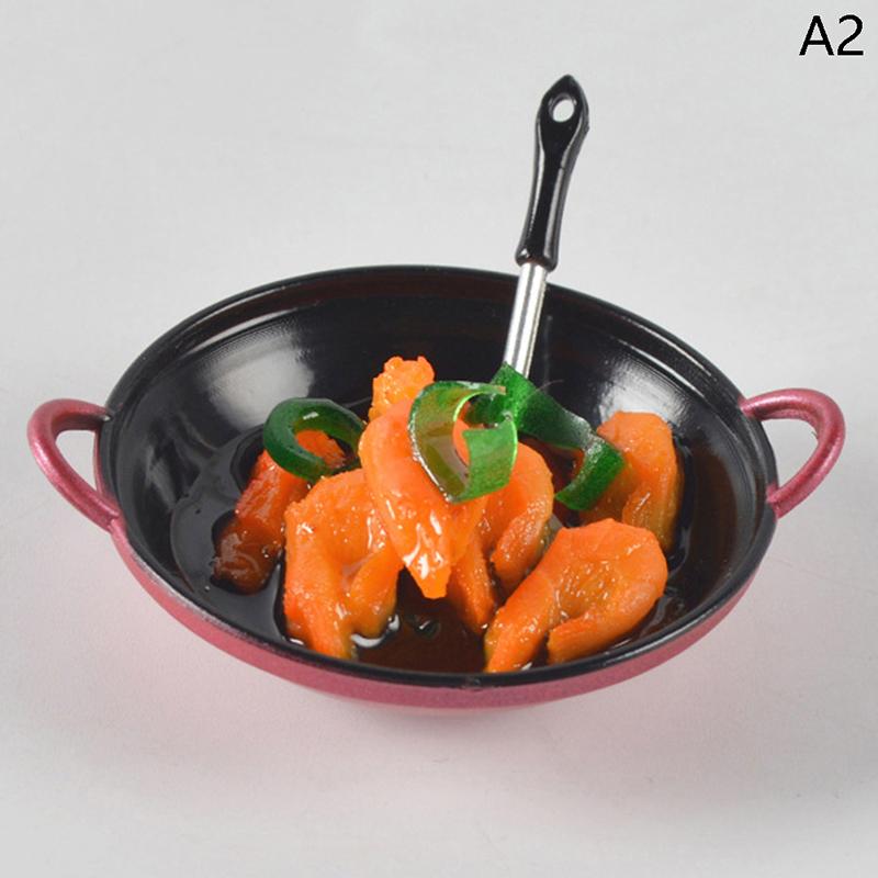 Dollhouse Miniature Diy Accessories Cooking Pot With Food Kitchen Utensils Model