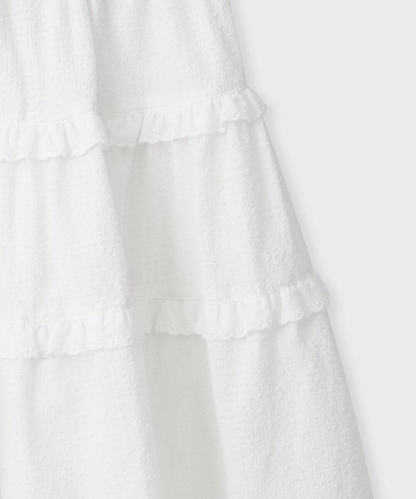 FALLETT Tiered Mini Skirt White