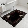 Bedroom Decorative Mat 3D Visual Halloween Rug, Non-Slip Creepy Bathroom Dust Proof Entrance Washable Spooky Floor for Kitchen Home Decor