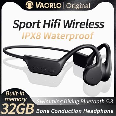 Neue Upgrades Bluetooth 5.3 Knochenleitungs-Kopfhörer, kabellose Tiefe IPX8, wasserdichte Schwimm-Headsets, 32 GB RAM, MP3-Player zum Tauchen und für Outdoor-Sportarten