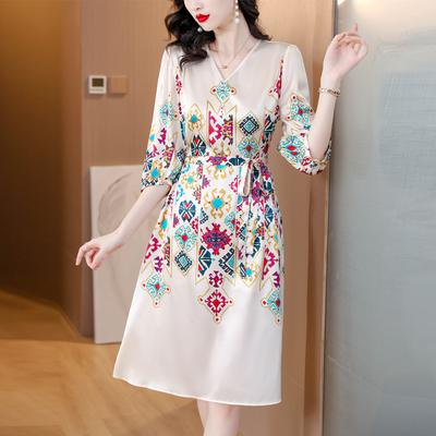 Elegant and Chic French Floral Dress for Women - Perfect for Vacation and High-end Occasions