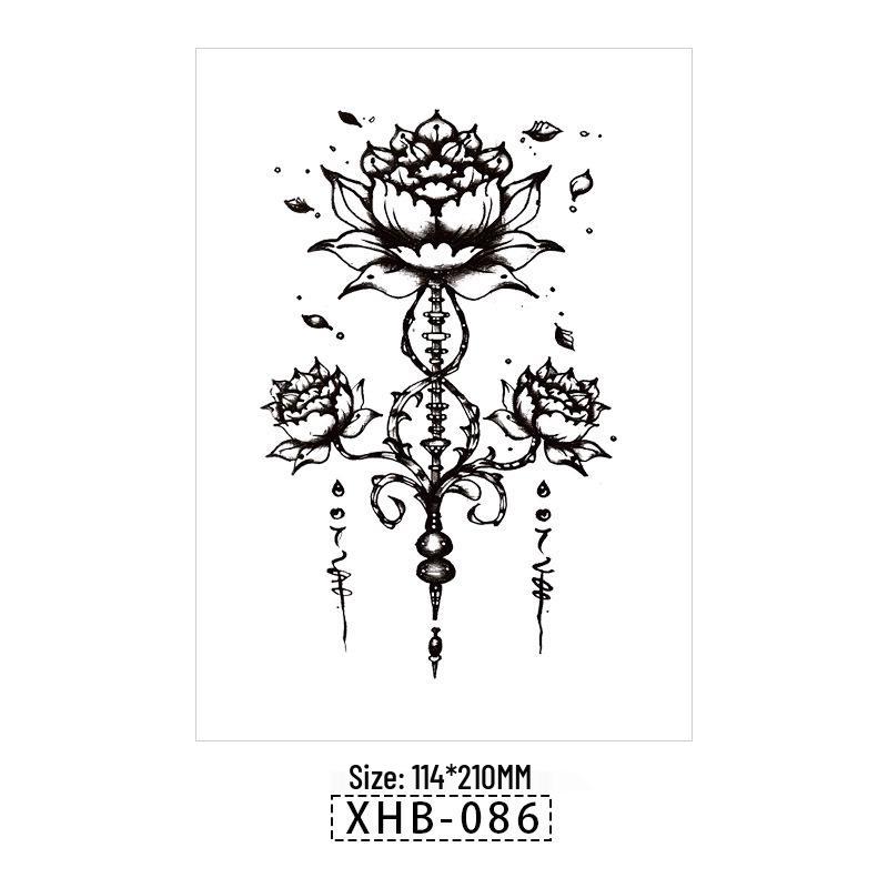 Skull Geisha Sweatproof Tattoo Sticker - Women's Small Full Arm Design