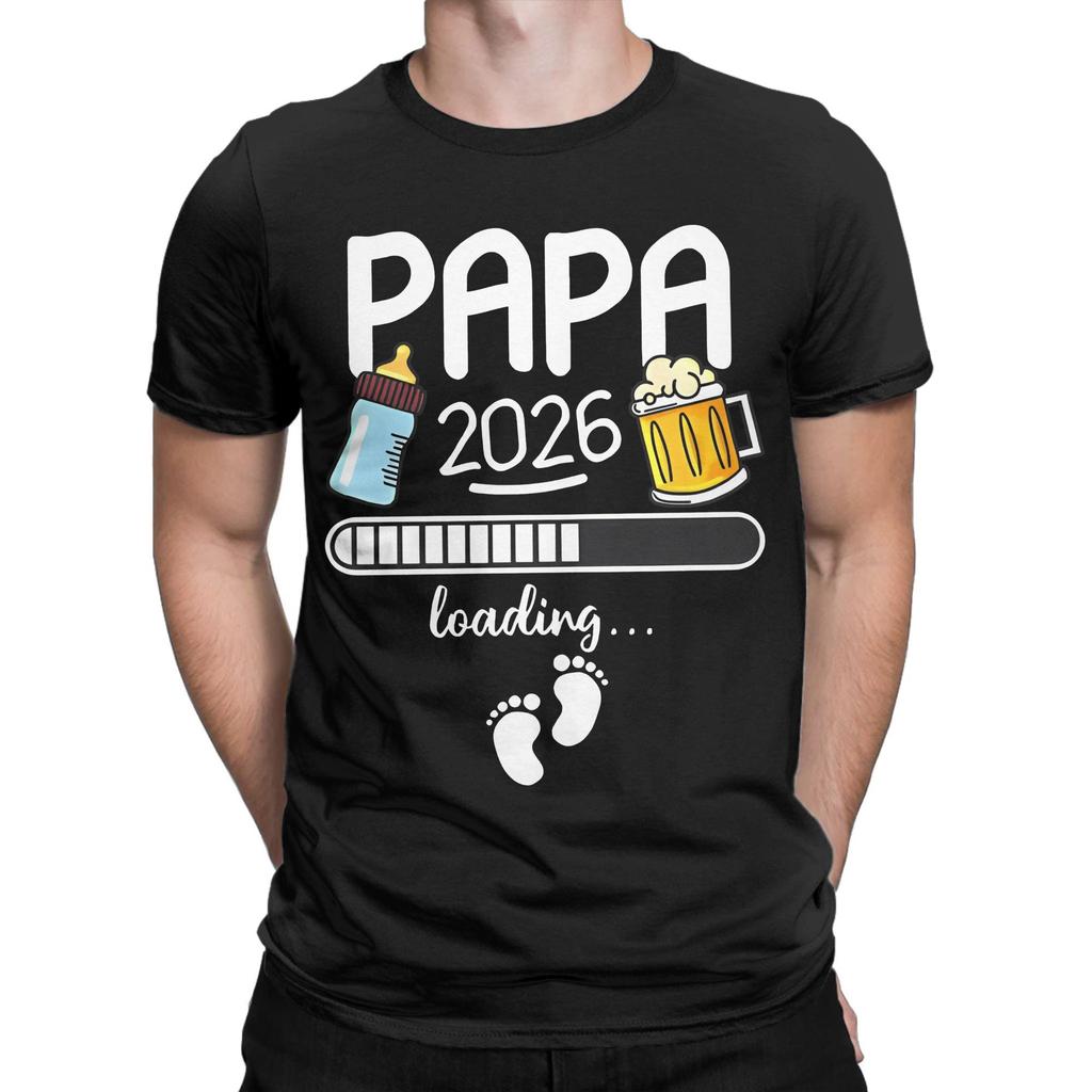 Papa 2026 Men T Shirt Future Dad French Texts Beer Lovers Father's Day Crazy Tee Shirt Short Sleeve T-Shirt Cotton Unique Clothe