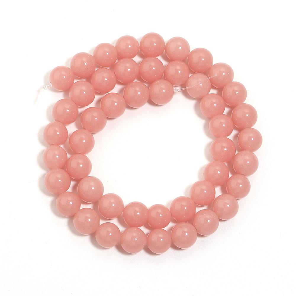 Natural Stone Beads 6 8 10mm Pink Luminous Stone Round Loose Spacer Beads For Jewelry Making DIY Bracelets Necklace Accessories