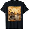 Nile Papyrus Scroll Retro Fisherman Egyptian Art Pyramid T-Shirt