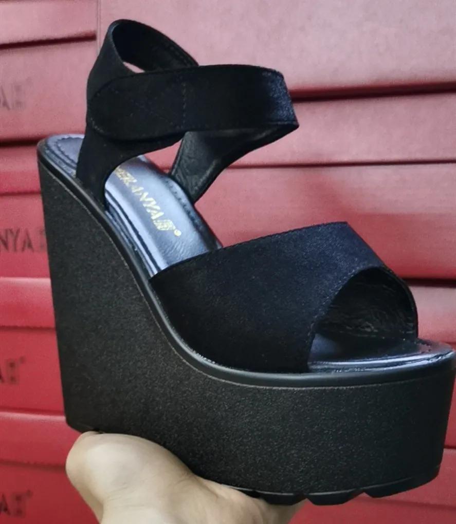 15CM Super High Heels Wedges Women Sandals 2025 Summer Thick Bottom Peep Toe Platform Female Sandals Sexy Party Dress Show Shoes