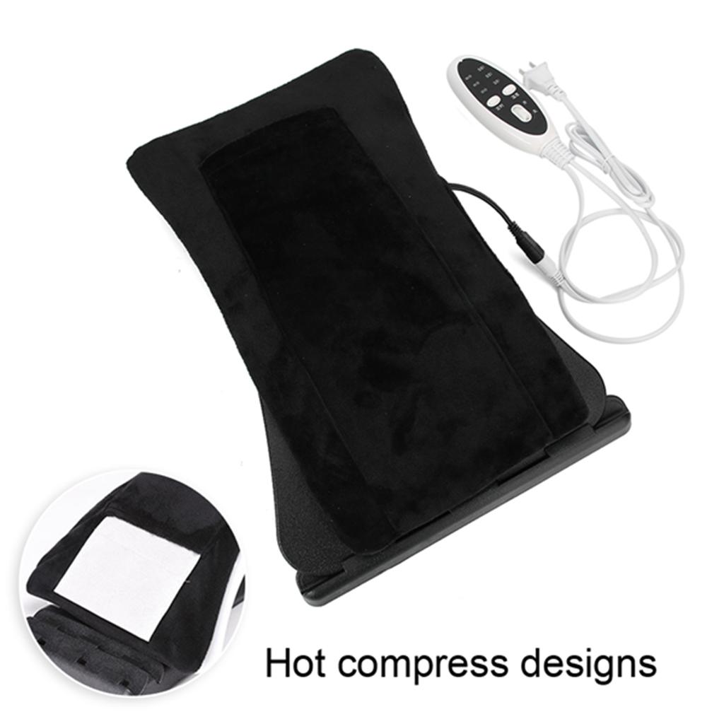 Lumbar Traction Electric Heating Hot Compress Adjustable Lumbar Spine Disc Herniation Massager Black