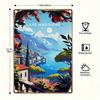 2D Flat, 2D Flat Printing Metal Tin Plate - Majiaolei Lake Landscape Art, Vibrant Outdoor Wall Decor for Porch, Garage, Cafe, Ba