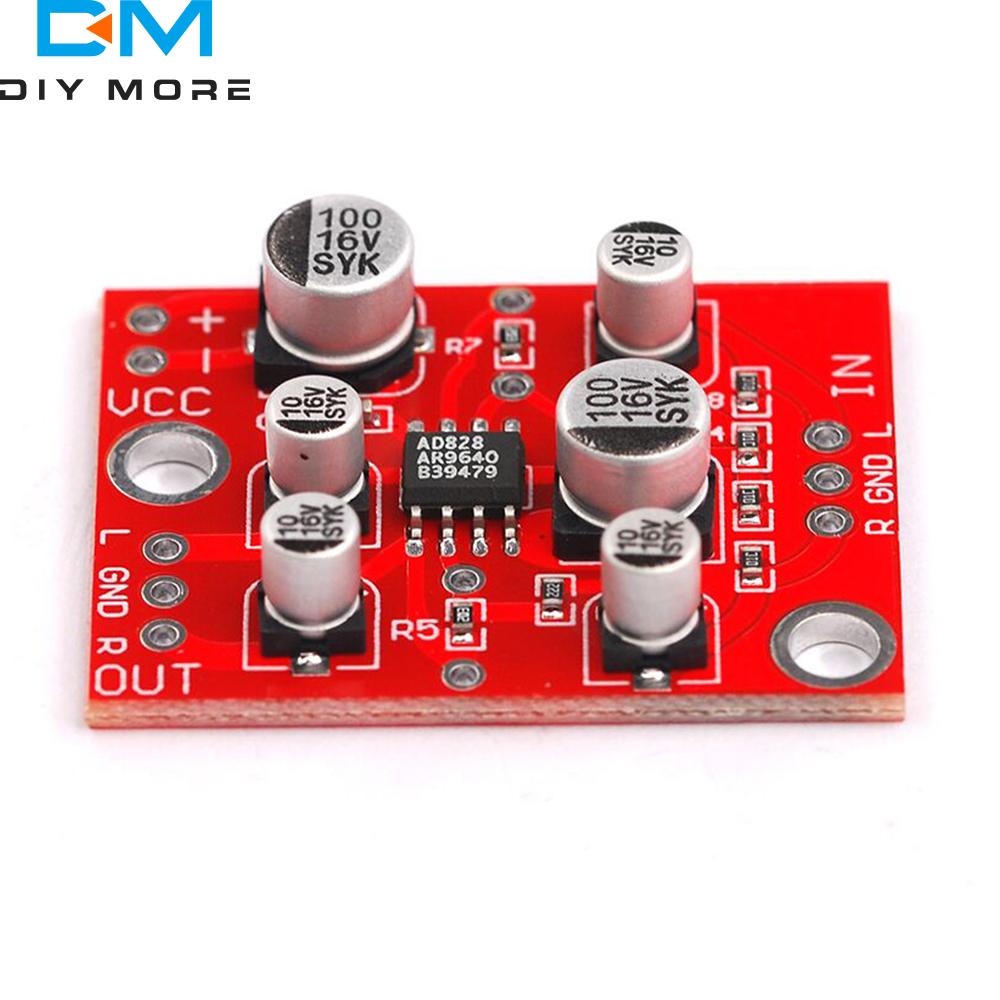DC3.7V-15V AD828 Stereo Preamp Power Amplifier Board Microphone Pre-amplifier Board