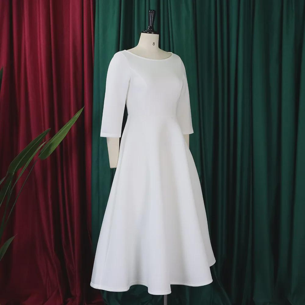 European and American Women's Solid Color Evening Dress - Elegant Big Swing Skirt