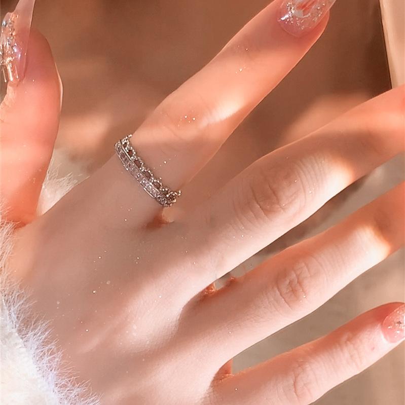 Y2K Rosa Kristall Schleife Zirkon Ringe für Damen Mode Süß Liebenswertes Mädchen Offen Verstellbarer Ring Kpop Party Schmuck Geschenk 2023