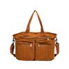 Large Capacity Corduroy Shoulder Bag for Women – Multi-Pocket Tote with Zipper Compartments and Stylish Design