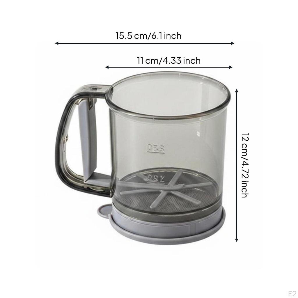 Semi Automatic Flour Sifter Easy To Use Manual Culinary Sieve Food Grade Hand Crank for