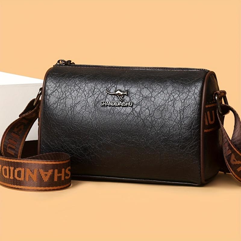 Women's shoulder bag retro wide shoulder strap messenger bag