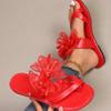 Damen rutschfeste Trend-Sandalen Neue Sommer-Leichtgewicht-Plateau-Sandalen Mode Strand Freizeit Outdoor Schleife Flache Hausschuhe