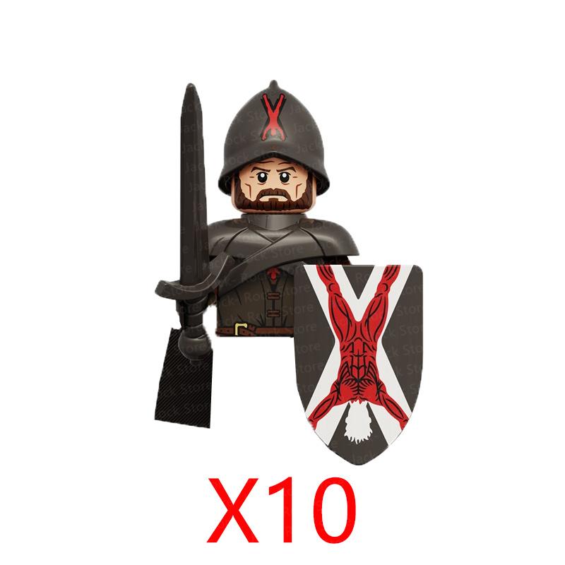 Military Building Blocks Solider Figures Gifts Toys Movie Science Fiction Series Medieval Knight Legion Weapons Shield Flag MOC