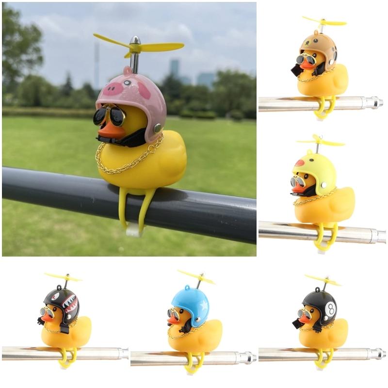Creative Duck Bicycle Bell Ornaments Cycing Accessories Yellow Helmet Ducks Bicycle Ring Bell Mtb Road Bike Horns