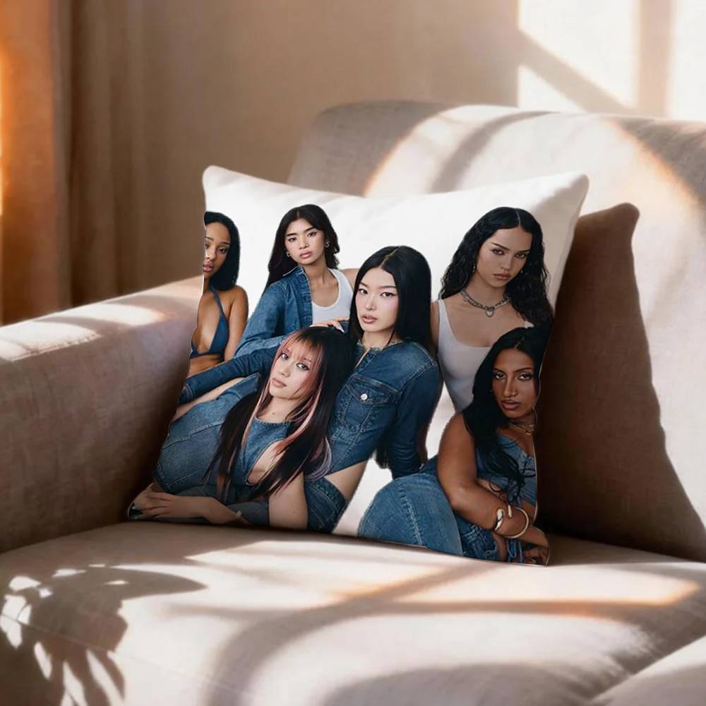 COOL Kpop Band KKatseye Pillow Case Pattern Printed Pillowcase For Living Room Sofa Cushion Cover