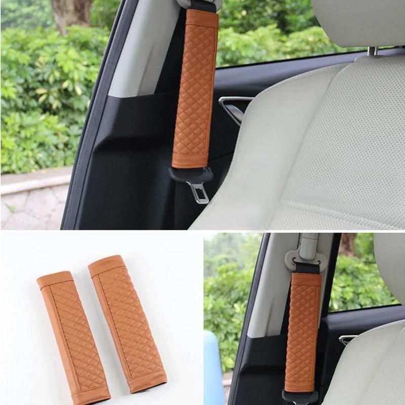 Car Seat Belt Shoulder Protector Extended Shoulder Protectors Soft Leather Protective Cover 1pair of Car Accessories