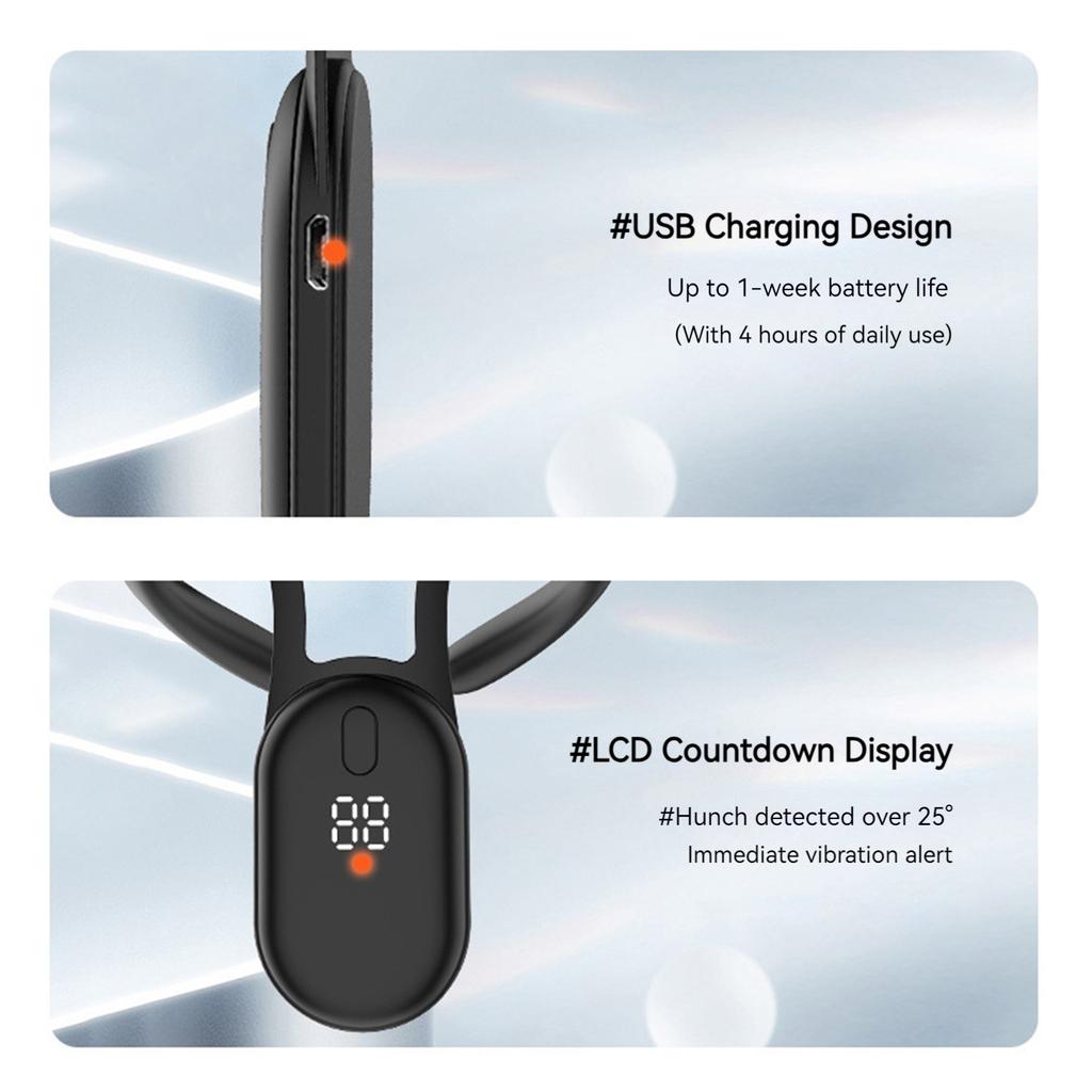 Smart Micro-Vibration Posture Corrector Spinal Alignment Intelligent Posture Trainer with Real-Time Reminder for Adults