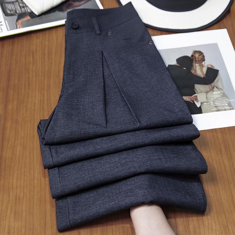 Demana Women's Autumn Pleated Straight Leg Commuter Pants