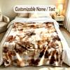 Floral Garden Theme Soft Blanket Personalized Custom Name Text Print Warm Blanket Home Sofa Bedroom Decor