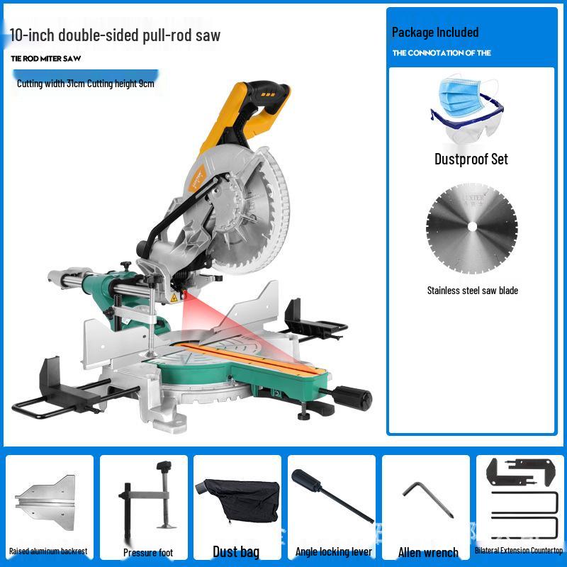 LUXTER 10" High-Power Sliding Compound Miter Saw for Woodworking