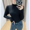 Autumn Winter Knitted High Neck Sweater Women's Solid Color Stretch Slim Bottoming Shirt All-mach Wrinkle Pullover Jumper Top