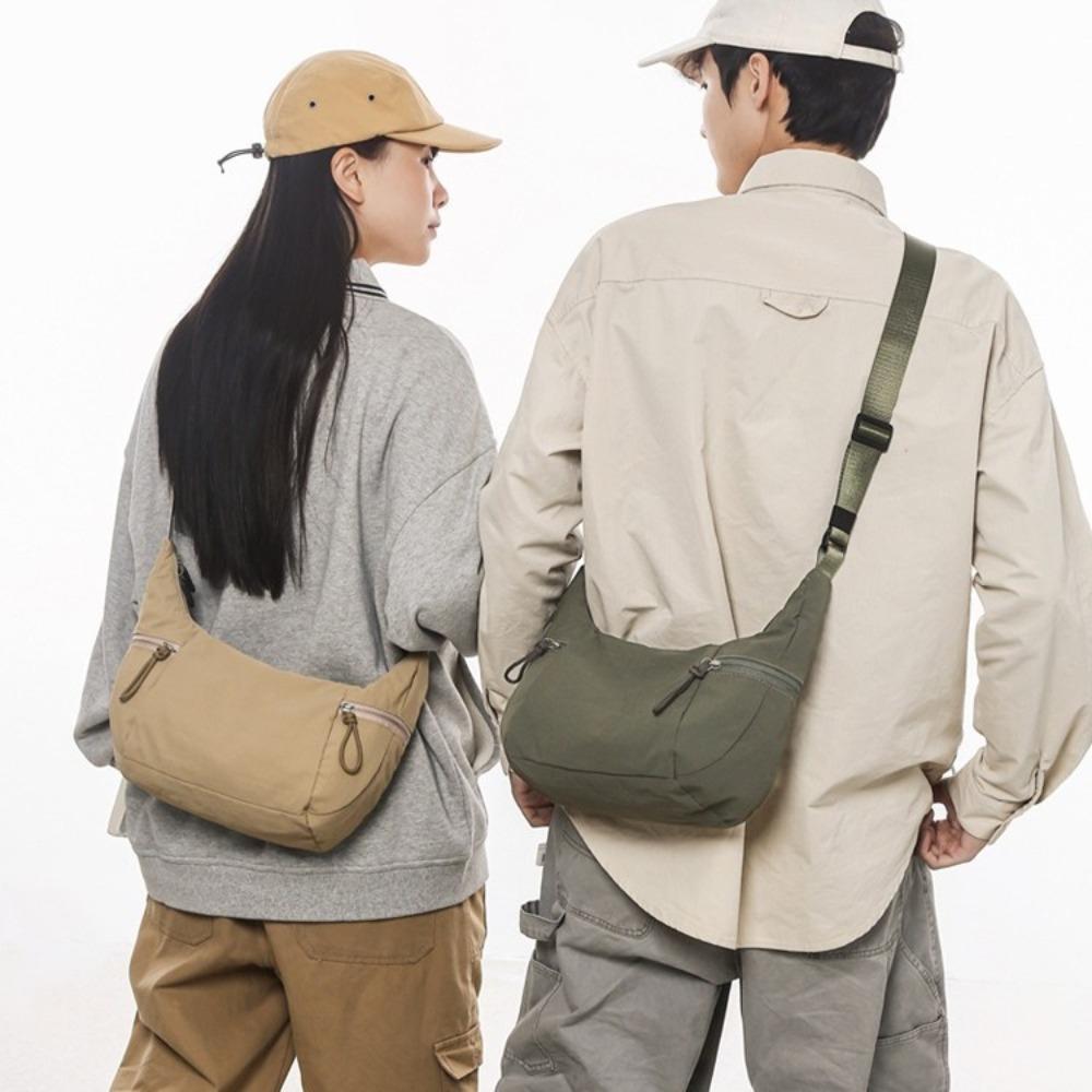 Japanese Washed Nylon Bag Couple Messenger Bag Versatile Leisure Travel Small Satchel Light and Simple Dumpling Bag