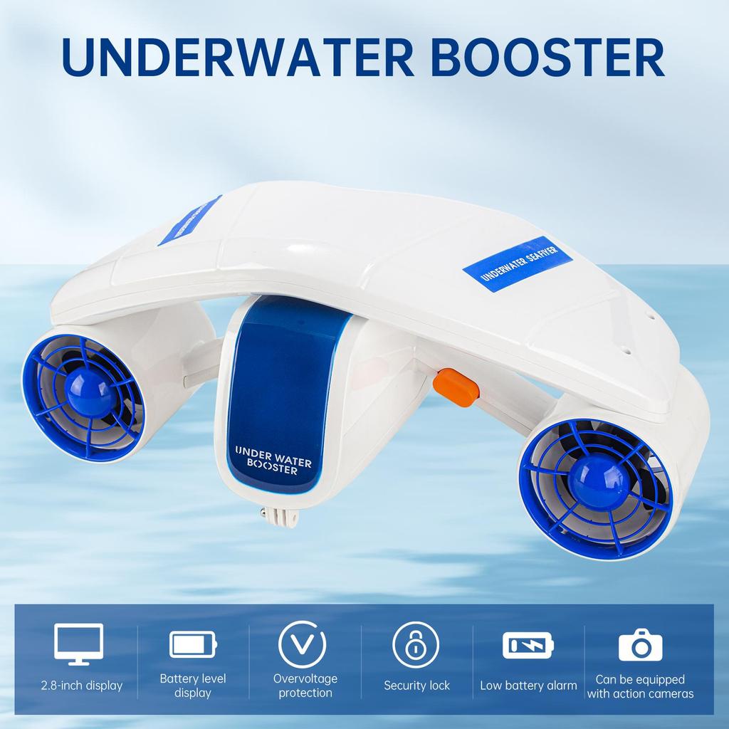 Electric Underwater Diving Scooter Underwater Booster for Snorkeling 7500mAh Battery 20m Depth 1.6m/s Snorkeling Diving