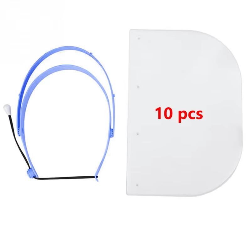 Dental Protective Face Dental Face Shield With 10Pcs Detachable Face Shield Anti-Fog Dustproof Replacement Covers Dentist Tools