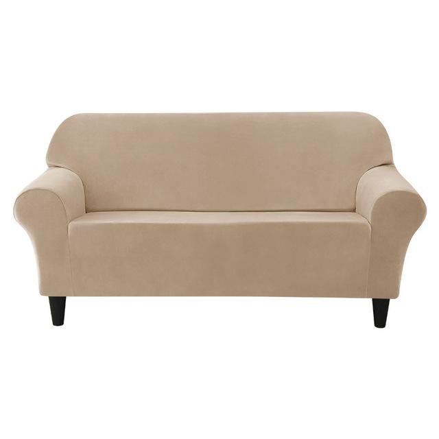 European Appearance Style Sofa Cover For Living Room Area Spandex Stretch Plush Armchair Couch Covers Home Decor Solid Colour Furniture Protector