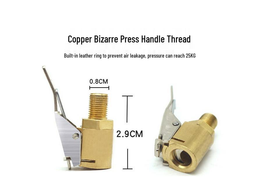 Snabbkoppling Bil Däck Uppblåsningsmunstycke Adapter - Clip-on Pumphuvud