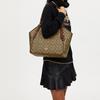 Coach Meadow 33 Logo Classic Monogram Zip Closure Canvas And Leather Tote Bag Women tote Khaki CM076-IME74