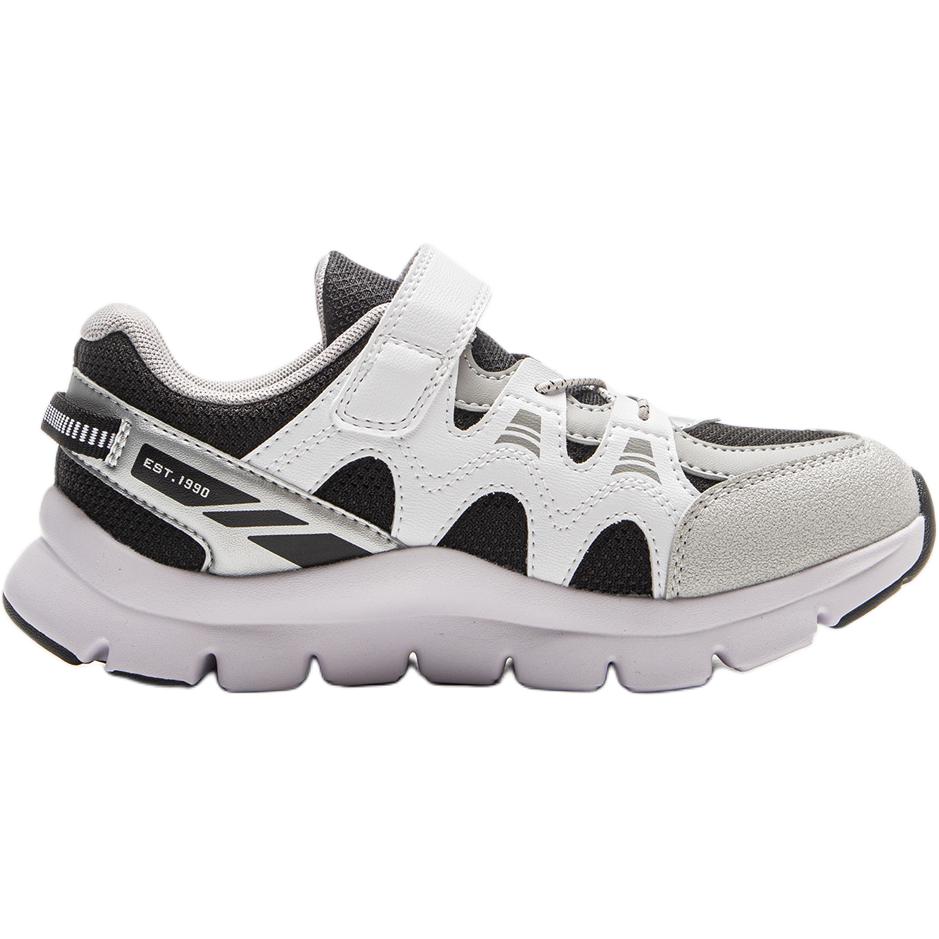 Li Ning Kids Comfortable Fashion Shock Absorption Rebound Low Top Casual Shoes Kids Casual Shoes Black Standard-White YKNV069-1