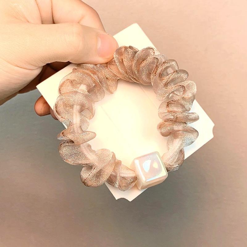 Korean Simple Mesh Scrunchies Women Girls Elastic Hair Rubber Bands Accessories Tie Hair Rope Headdress Headwear Ponytail Holder