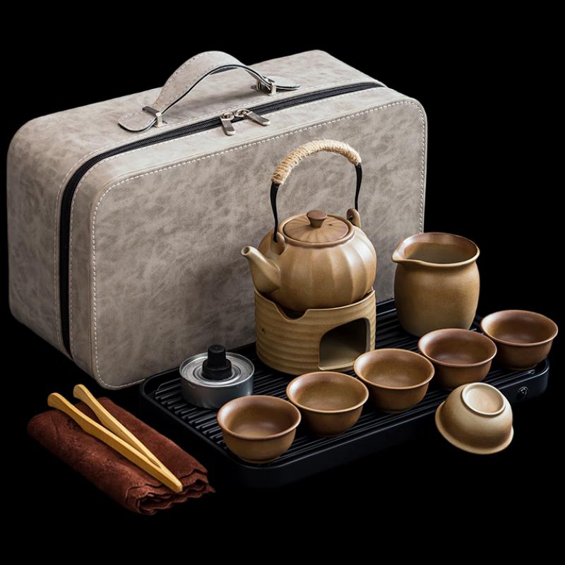 Wo Ding Coarse Pottery Kung Fu Travel Tea Set