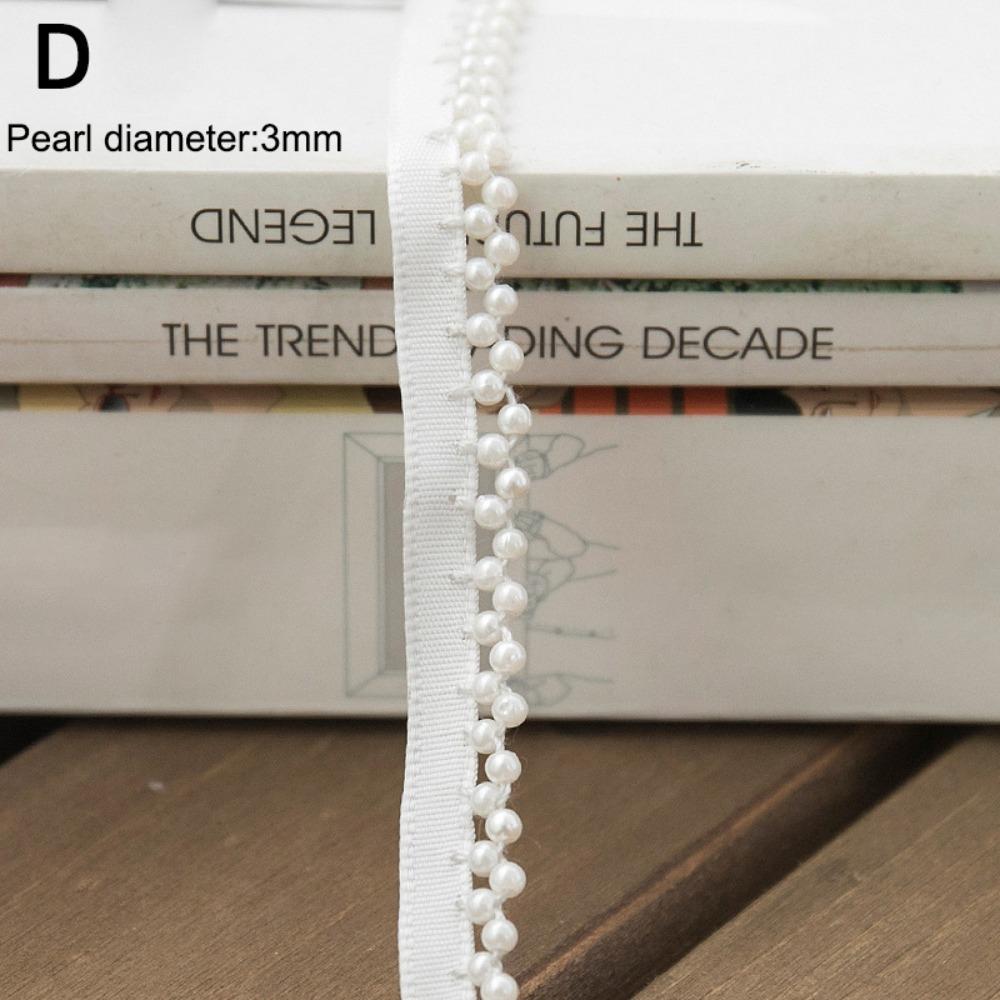 Beads Decoration Ribbon Edge Gold White Edge Trim Applique Trim Fabric Trim  Craft Projects