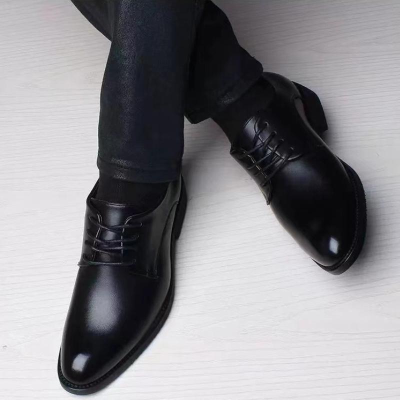 Fashion Luxury Men's Dress Shoes British Style Male Business Leather Shoe Lace Up Height Increase Casual Shoes High Quality Men Shoes