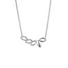 ORIVA               LEAVES NECKLACE       stainless steel leaves pendant with small anchor chain in silver colour