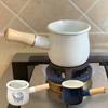 Double-mouthed Enamel Coffee Milk Pot Non Stick Oatmeal Butter Cooking Pan Gas Stove Induction Cookware With Anti-scald Handle
