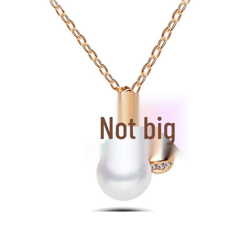 

European & American Christmas Rhinestone Pearl Antler Necklace - Short Style золотой