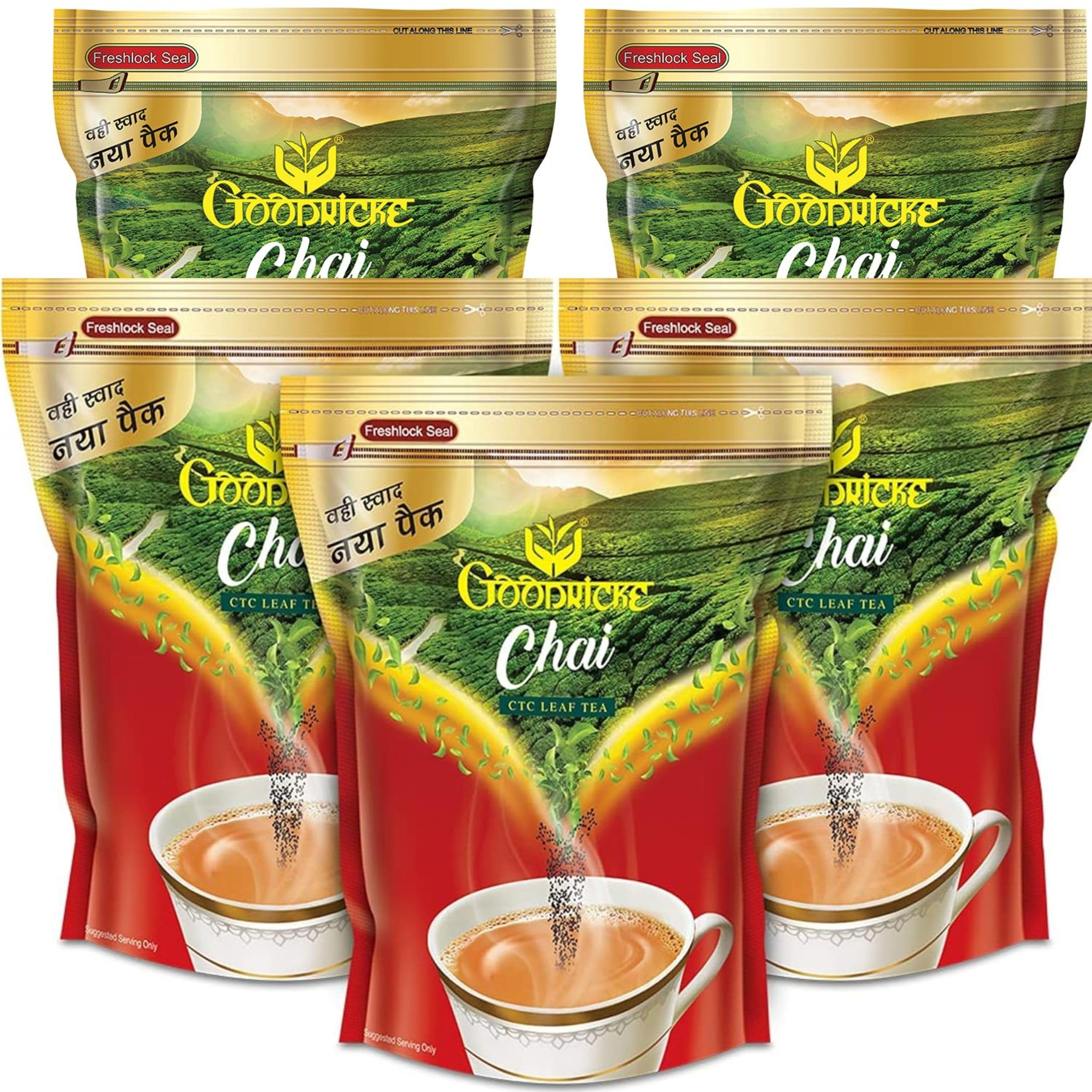GOODRICKE CTC Leaf Tea - 500 gm, (Pack of 5) | Pure & Natural Assam Milk tea leaves | Kadak Chai patti | Enticing Colour And Superior Rich