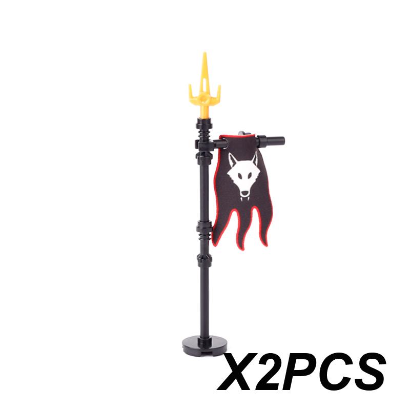 Middle Ages Empire Flag Pole Building Blocks Military Castle Lion Teutonic Knight Soldier Figures Roman Warrior Sheild Brick Toy