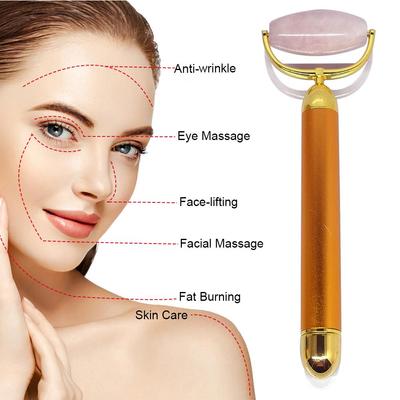 Gül kuvars Yüz Germe Elektrikli Sopa Anti Göz Kırışıklık Sıkma Rulo Yüz Vücut Masajı Güzellik Bar