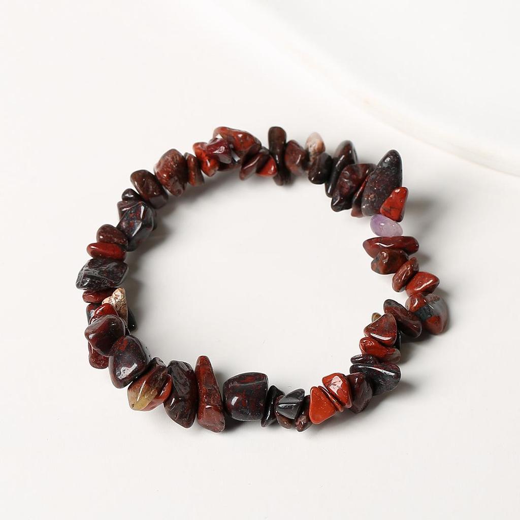 Elastisches Armband mit natürlichem Citrin-Chip: Unregelmäßige Rohsteinperlen in einem frischen, vielseitigen Stil